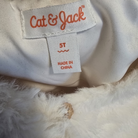 Cat & Jack Gray and White Checkered Star Print 3-Pc Dress, Vest, Tights Size 5T - Picture 12 of 15